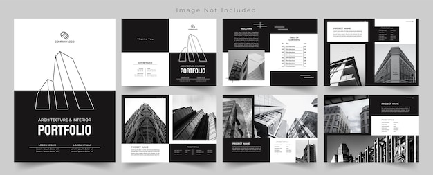 Vector architecture portfolio and interior portfolio design template