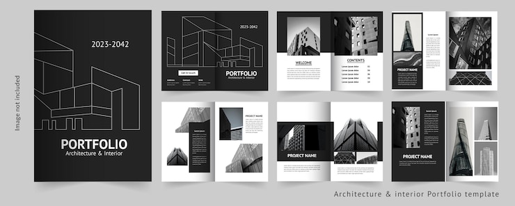 Vector architecture portfolio or interior portfolio or portfolio design template