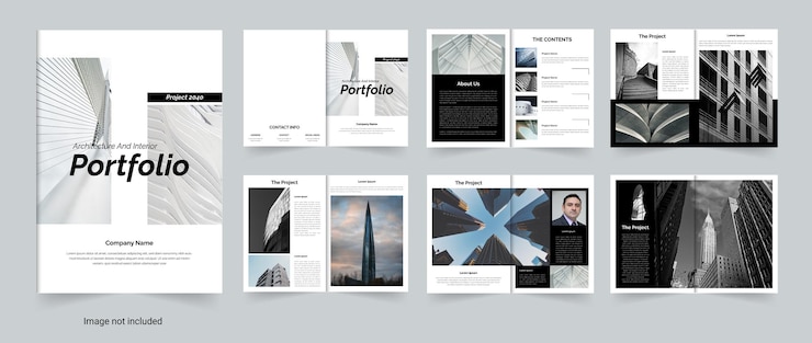 Vector architecture portfolio or interior portfolio or portfolio design template