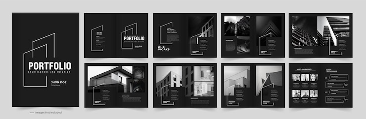 Vector architecture portfolio or interior portfolio or portfolio design