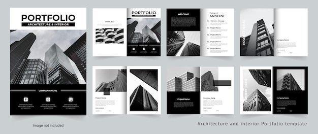 Vector architecture portfolio interior portfolio or real estate portfolio or portfolio template design