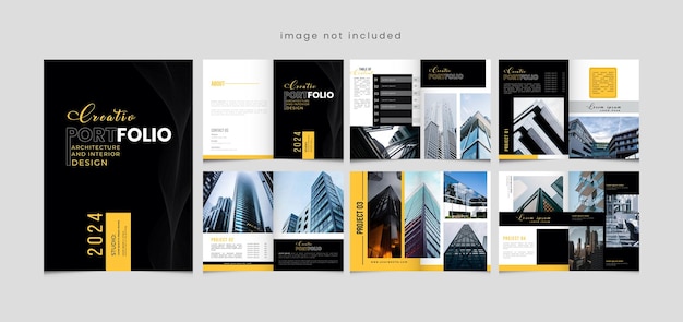 Vector architecture portfolio or minimal architecture and interior brochure template