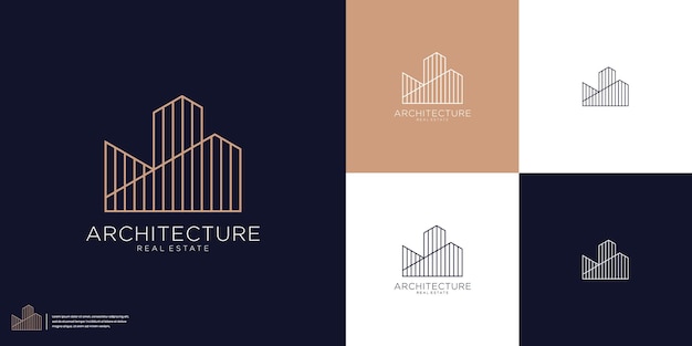 Vettore vettore di progettazione del logo dell'architettura immobiliare