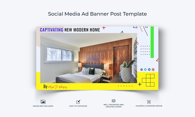 Vector architecture social media facebook ad banner post template premium vector