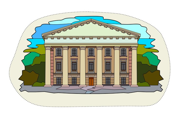 Vector architecture style. colorful simple illustration