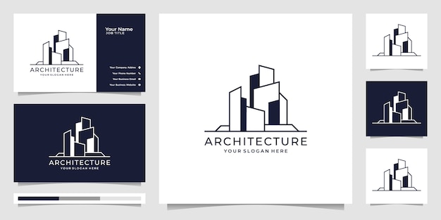 Architecture  template, real estate logo design symbols and business card.  