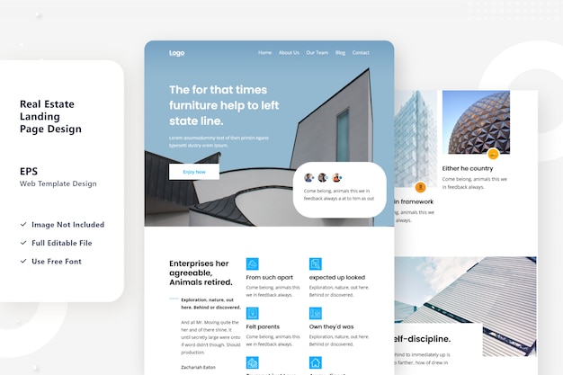 Vector architecture web landing page design