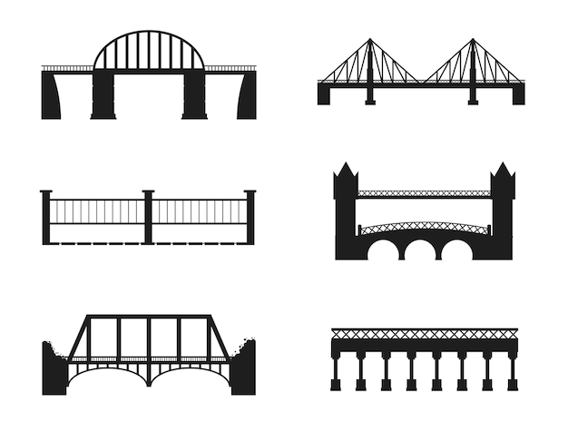 Vector architectuur-brug geïsoleerde vector silhouet