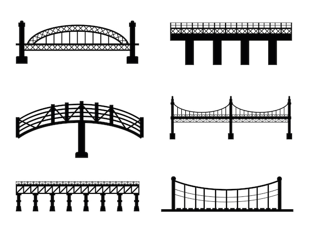 Architectuur-brug geïsoleerde vector silhouet