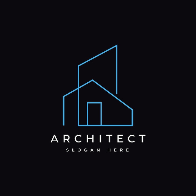 architectuur gebouw logo ontwerp minimalistische vector
