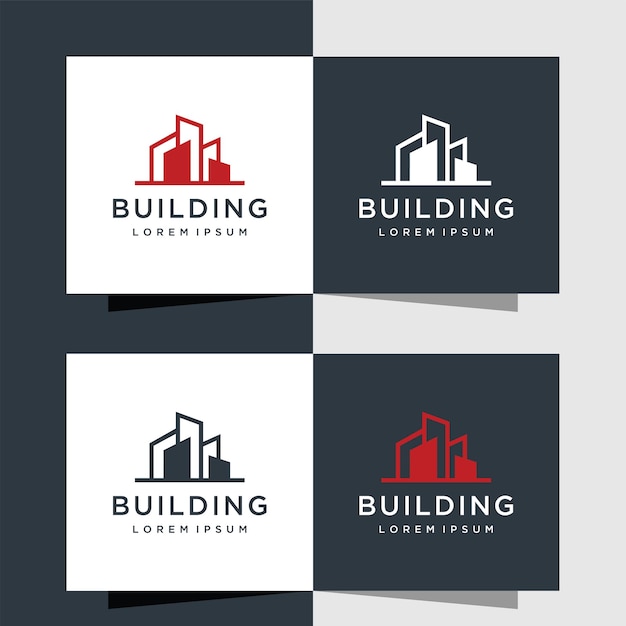 Architectuur gebouw onroerend goed logo ontwerp symbool