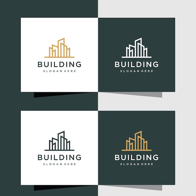 Architectuur gebouw onroerend goed logo ontwerp symbool