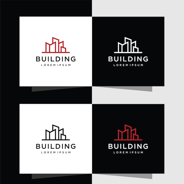 Architectuur gebouw onroerend goed logo ontwerp symbool