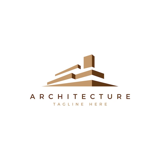 Architectuur logo gebouw bruin