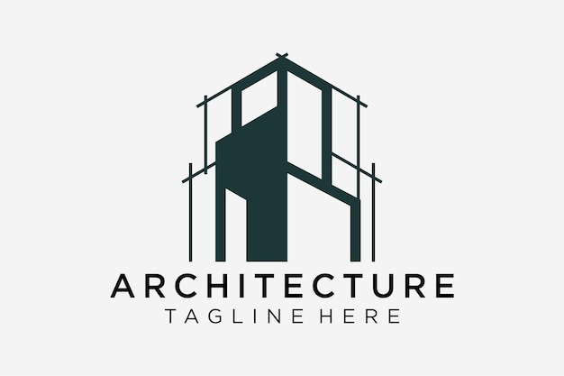 Architectuur logo-ontwerp, vector architect en bouw vector logo sjabloon