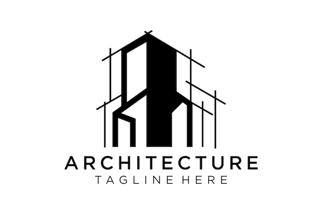 Architectuur logo ontwerp, Vector bouwbedrijf merk ontwerpsjabloon. Architect en Construct