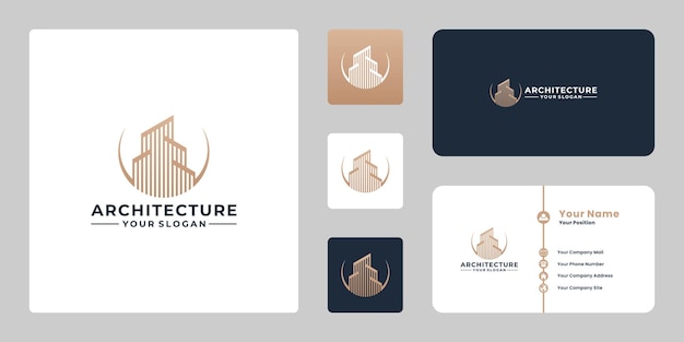 Architectuur onroerend goed logo-ontwerp elegant gebouw logo-inspiratie