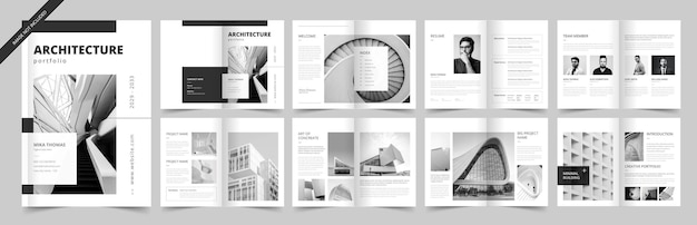 Vector architectuur portfolio template portfolio design voor architectuur en interieur a4 grootte brochure