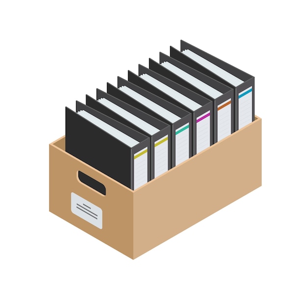 Archive Boxes Stock Illustration - Download Image Now - Archives