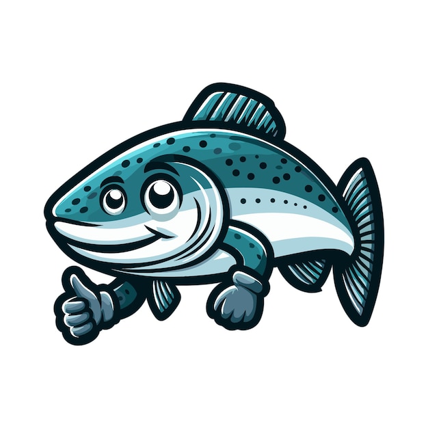 Vector arctic char mascot vector illustration on white background