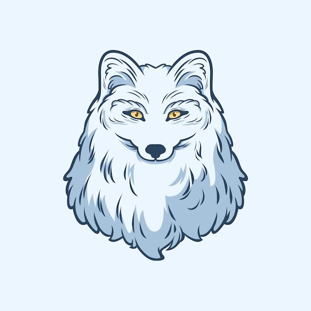Vector arctic fox head illustration