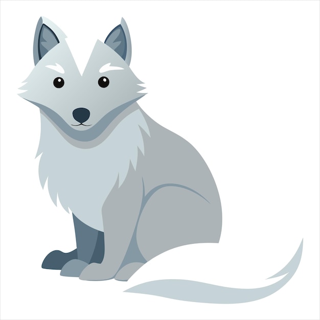 arctic fox vector art wildlife animal illustration winter cold climate fox design northern an