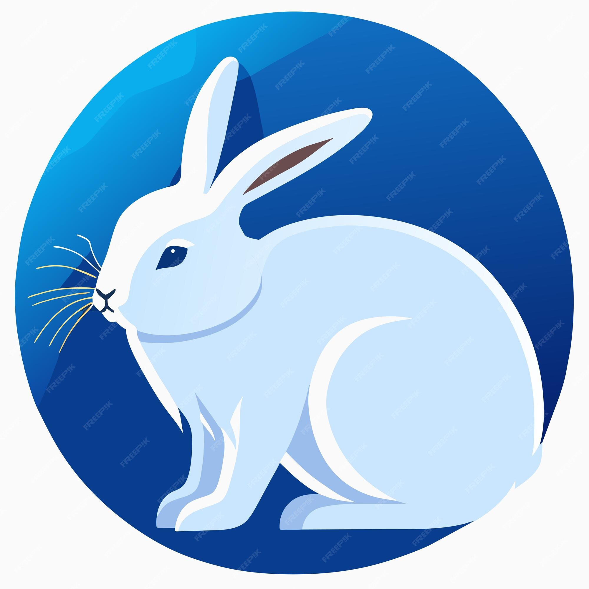 Premium Vector | Arctic hare flat sticker cartoon style illustration