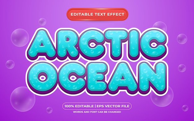 Arctische oceaan bewerkbare teksteffect sjabloonstijl