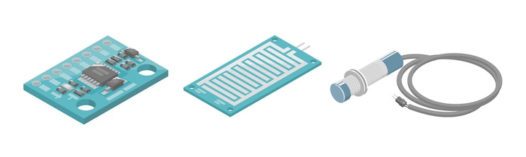 Vector arduino gylo module sensor microcontroller interface plc industrial component isometric cartoon