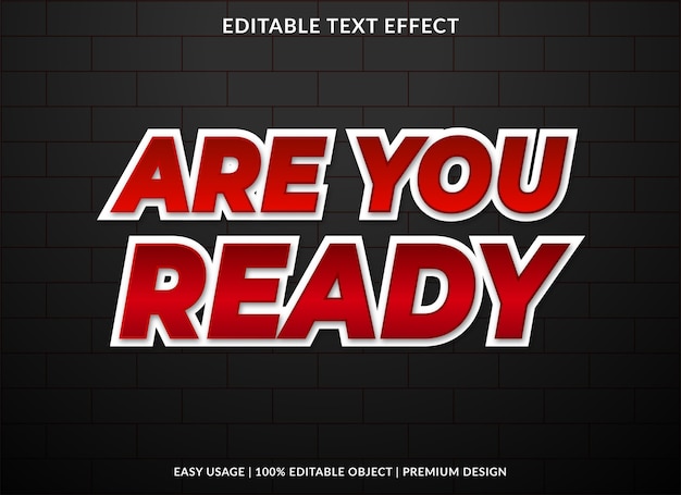 Are you ready text effect template