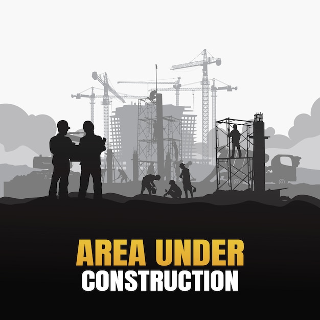 Vector area under construction background