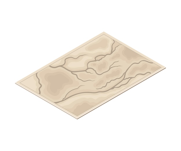 Vettore mappa di area o mappa geologica isolata su illustrazione vettoriale a sfondo bianco