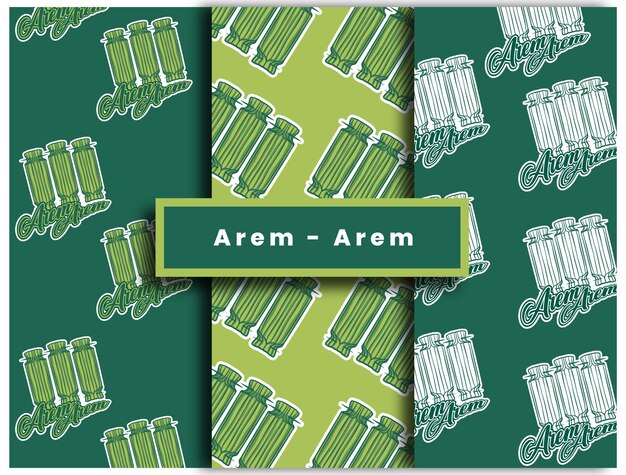 Arem-Arem Traditional Snack Indonesian Vector Design Pattern