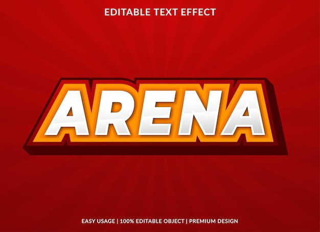 arena editable text effect template use for business logo and brand