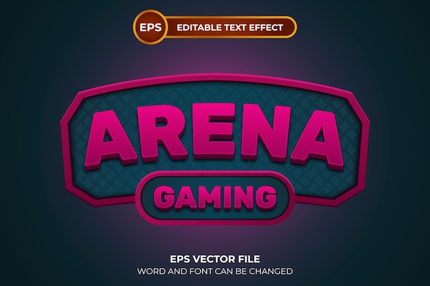 Arena gaming editable text effect