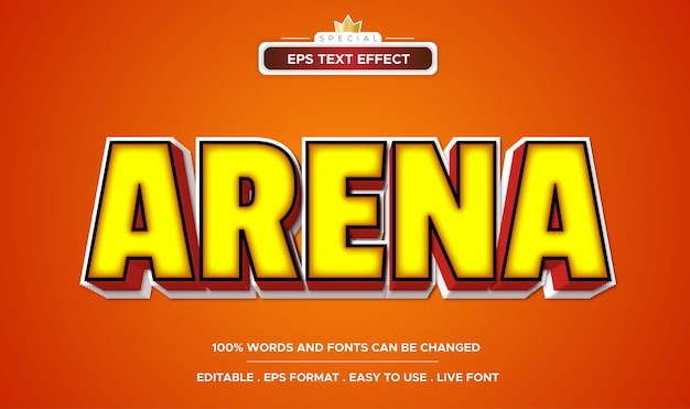 Arena text effect editable