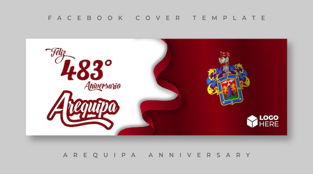 Vector arequipa anniversary facebook cover template