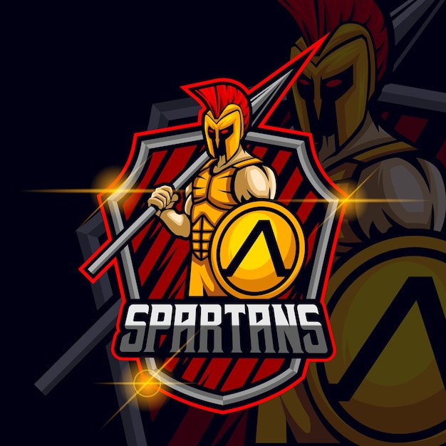 Ares spartano esport logo template vector illustration