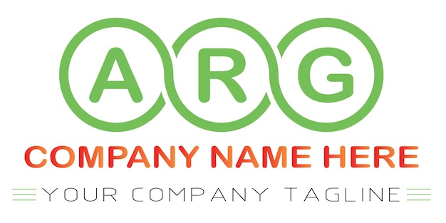 Vettore disegno del logo della lettera arg