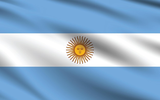 Argentijnse vlag officiële kleuren en proportie digitale vector illustratie geplooide vlag