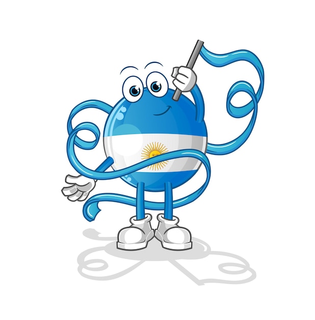 Argentijnse vlag ritmische gymnastiek mascotte. cartoon vector