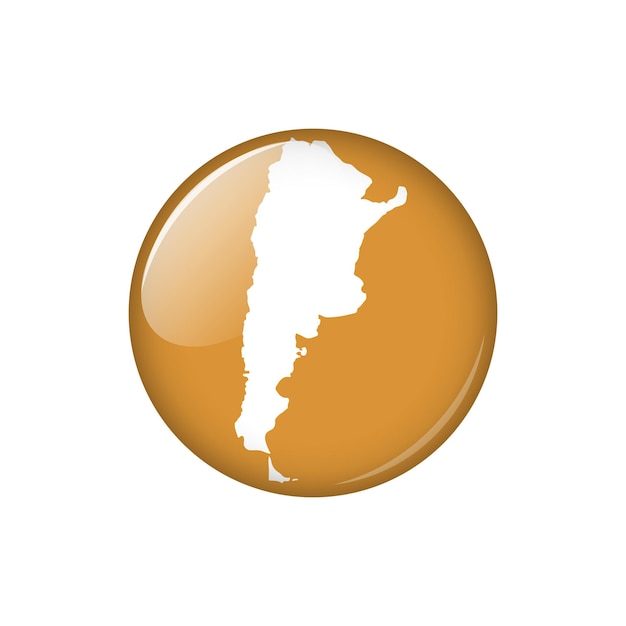 Argentina Circle Button Country Map Vector Template