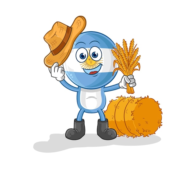 Argentina farmer mascot cartoon vector