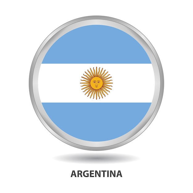 ベクトル アルゼンチン国旗バッジ、アイコン、ボタン、ベクター シリーズ