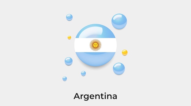 Vector argentina flag glossy bubbles icon vector illustration