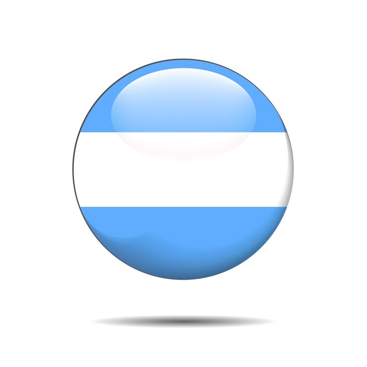 Vector argentina flag glossy button vector round icon