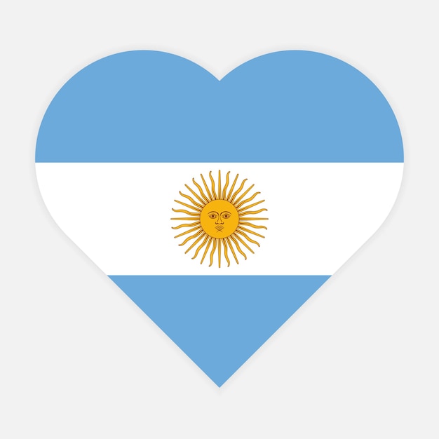 Argentina flag in Heart shape