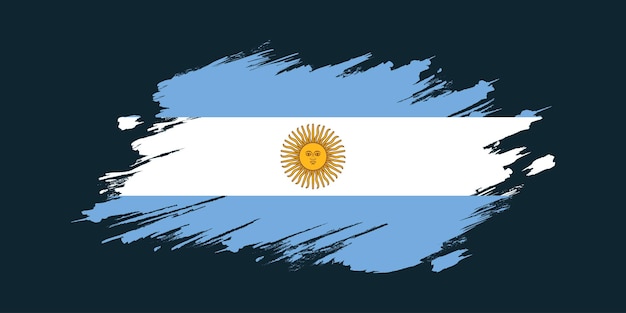 アルゼンチンの国旗をブラッシュペイントスタイルで描いた