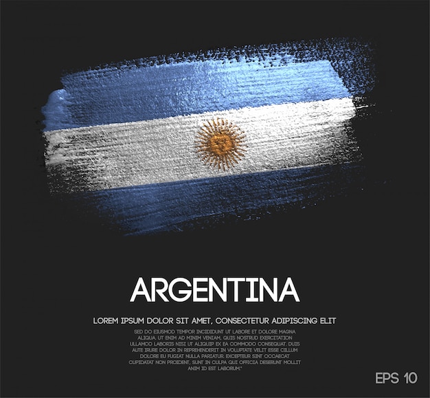 Argentina flag made of glitter sparkle brush paint vector