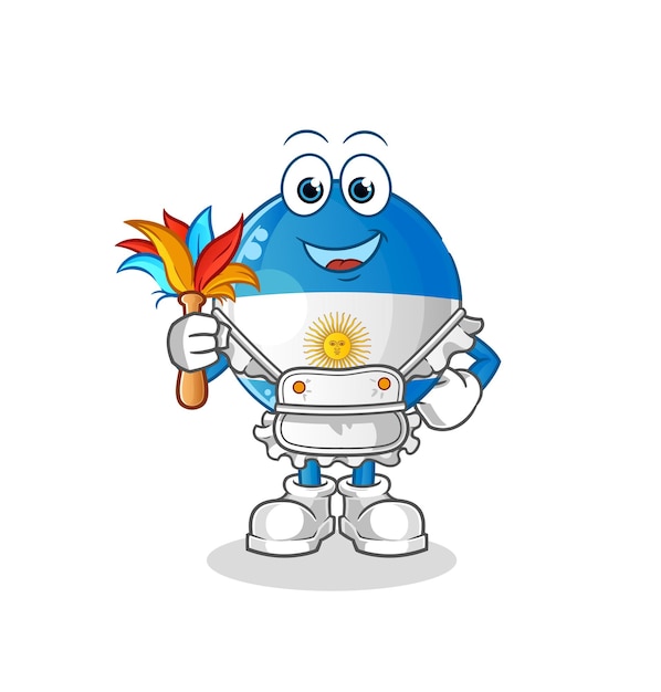 Vector argentina flag maid mascot cartoon vector